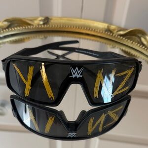 WWE Black Sunglasses with Gold VIZ Brushstroke